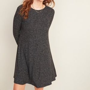 Old Navy Long Sleeve Marled Gray Swing Dress